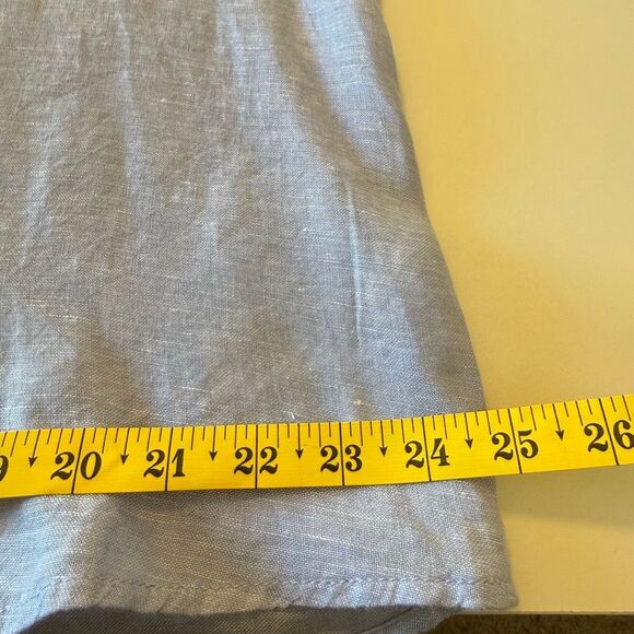 Sigrid Olsen Shirt Light Blue Linen High Low Button Up Size L Beachy, Casual - Picture 9 of 13